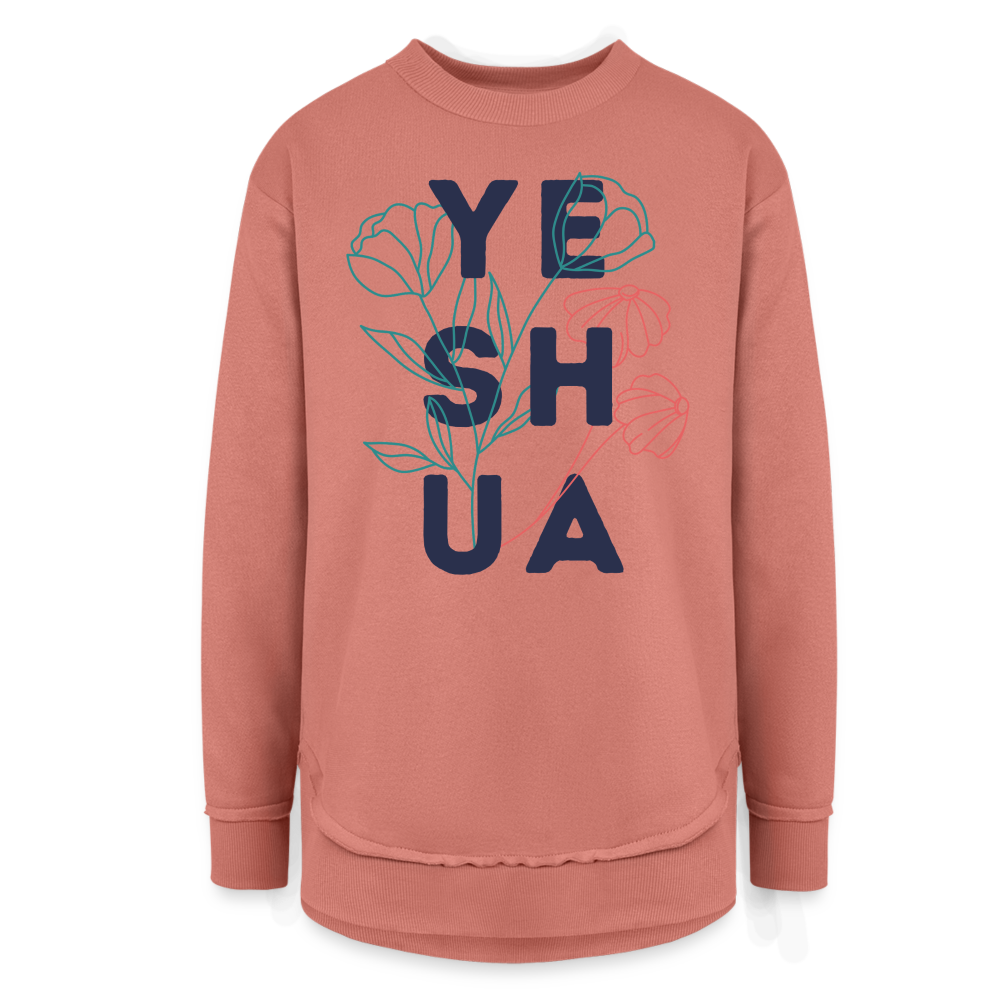 Yeshua Flowers Women's Weekend Tunic Fleece Sweatshirt - mauve