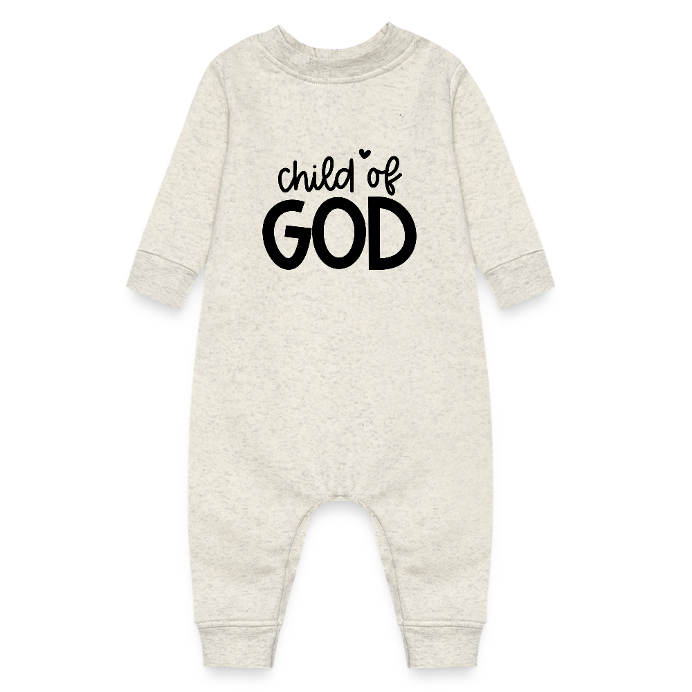 Child of God Fleece Baby Bodysuit - heather oatmeal