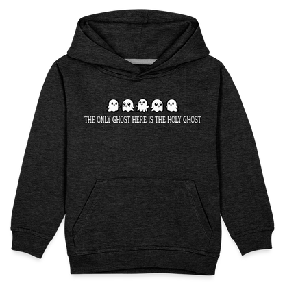 The Only Ghost Here is the Holy Ghost (W) Kid's Hoodie - charcoal grey