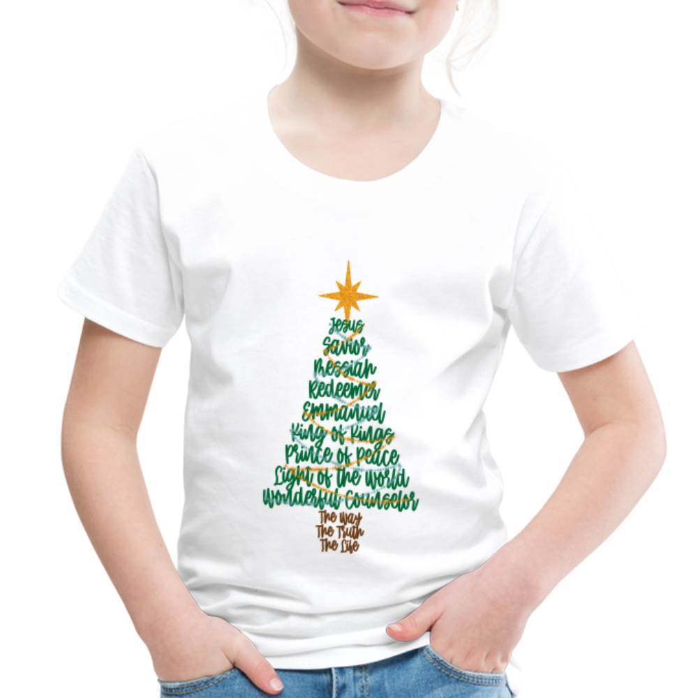 Names of Jesus Christmas Tree Toddler Shirt - white