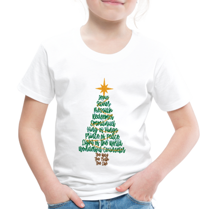 Names of Jesus Christmas Tree Toddler Shirt - white