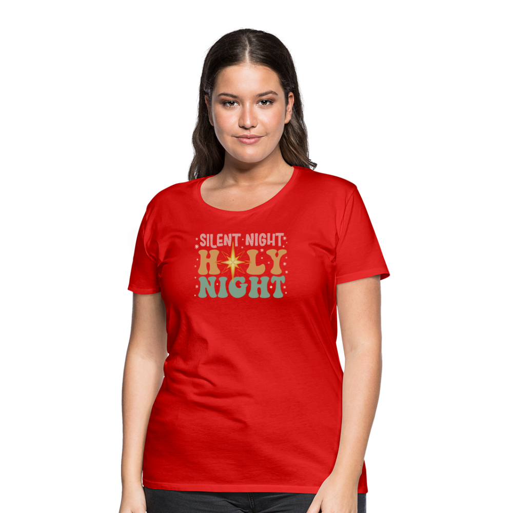 Silent Night Christmas Family Women’s Premium T-Shirt - red