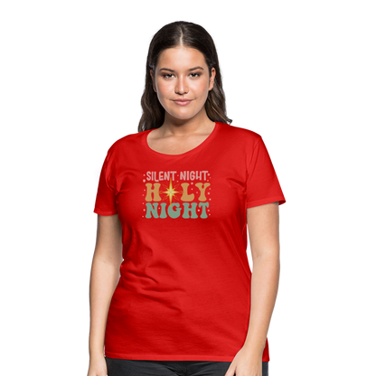 Silent Night Christmas Family Women’s Premium T-Shirt - red