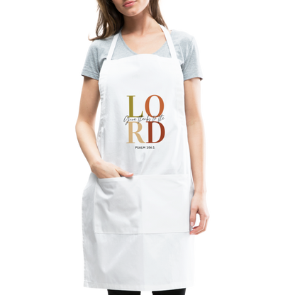 Give Thanks to the Lord Apron - white