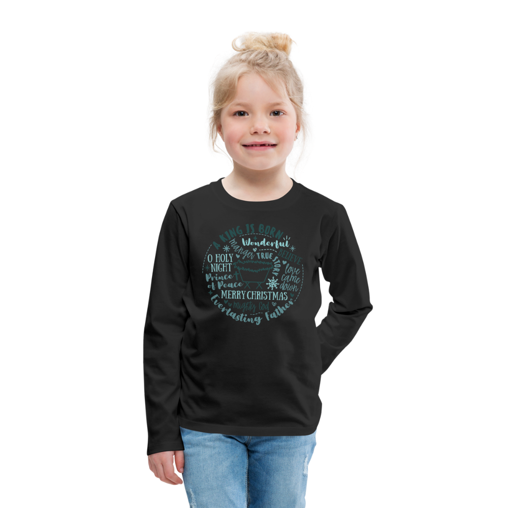 Manger Collage (W) Kid's Long Sleeve Shirt - black