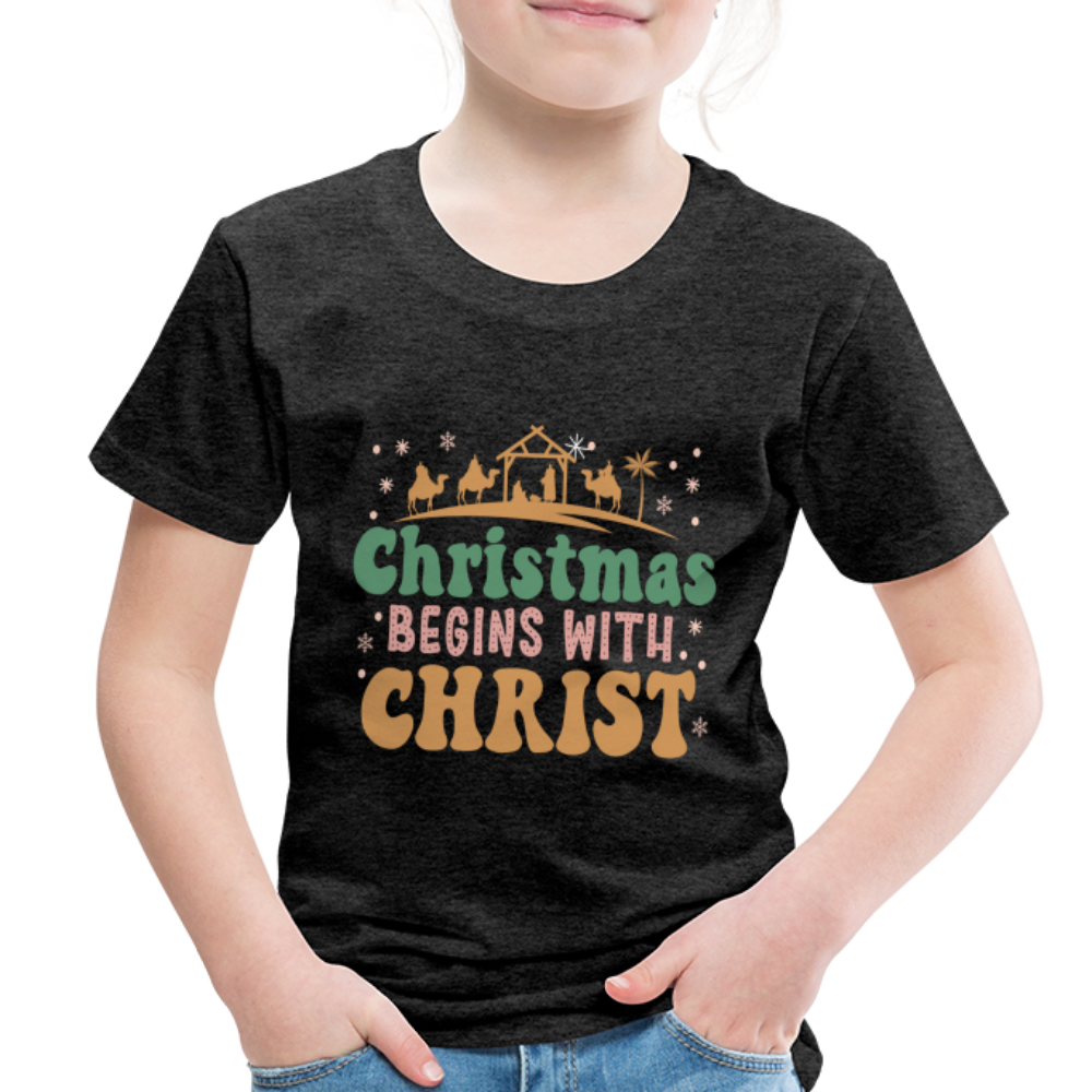 Christmas begins with Christ Family Toddler Premium T-Shirt - charcoal grey