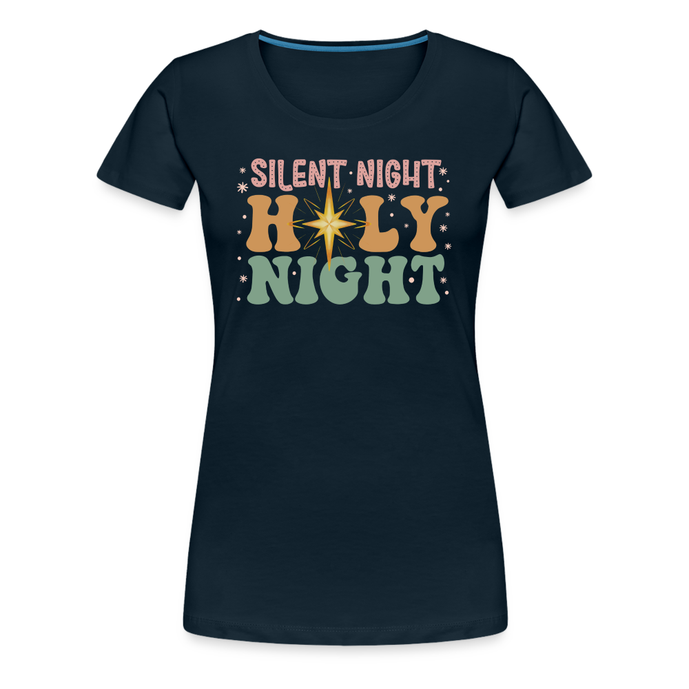 Silent Night Christmas Family Women’s Premium T-Shirt - deep navy