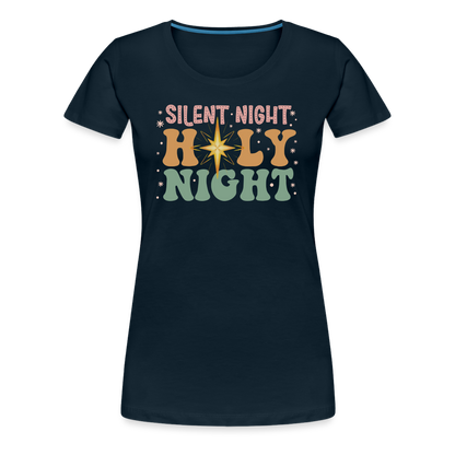 Silent Night Christmas Family Women’s Premium T-Shirt - deep navy