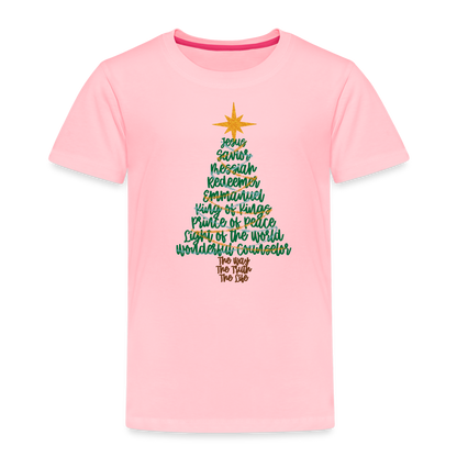 Names of Jesus Christmas Tree Toddler Shirt - pink