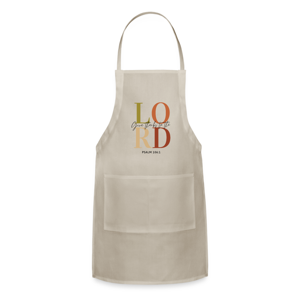 Give Thanks to the Lord Apron - natural