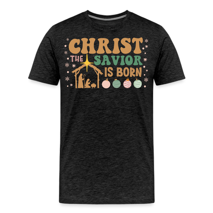 Christ the Savior is Born Christmas Family Men's Premium T-Shirt - charcoal grey