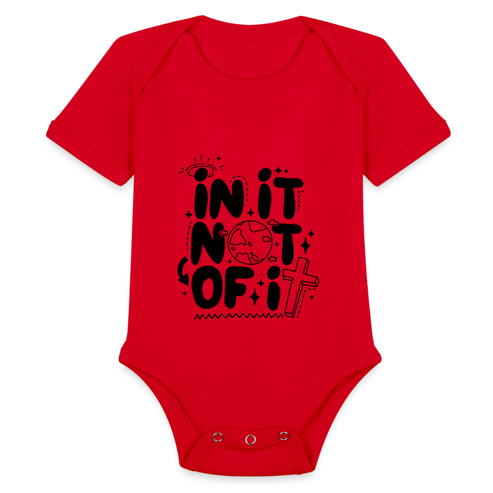 In It Not of It Baby Onesie Bodysuit - red