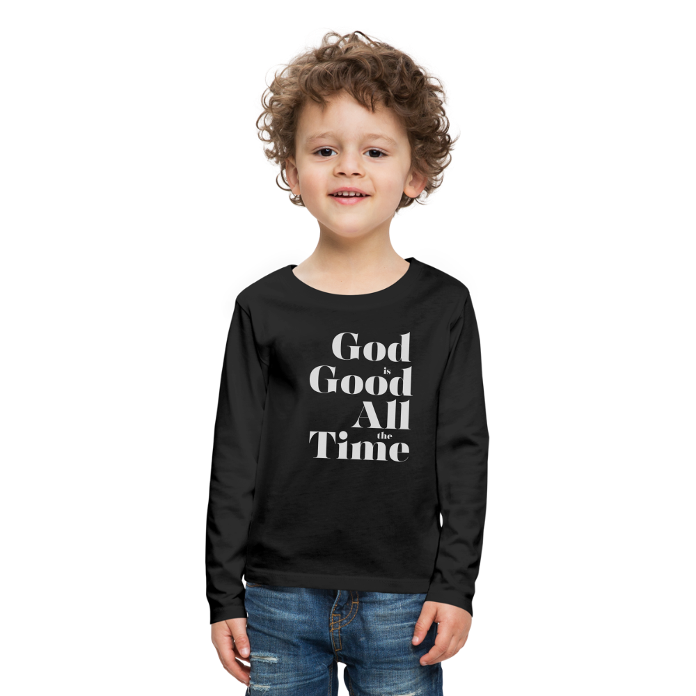 God is Good Kids' Premium Long Sleeve T-Shirt - black