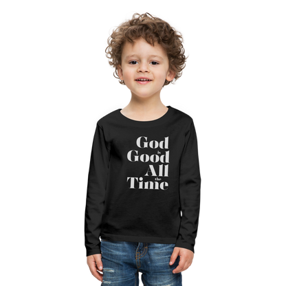 God is Good Kids' Premium Long Sleeve T-Shirt - black