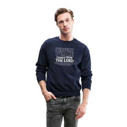 Perfect Peace Comes from the Lord Men's Sweater - navy