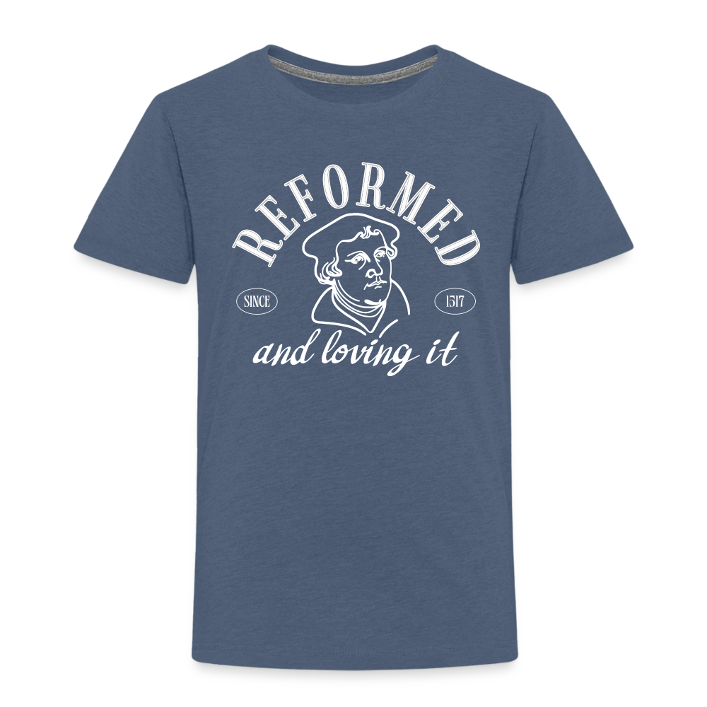 Reformed & Loving It (W) Reformation Day Toddler T-Shirt - heather blue