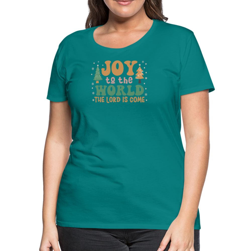 Joy to the World Christmas Family Women’s Premium T-Shirt - teal