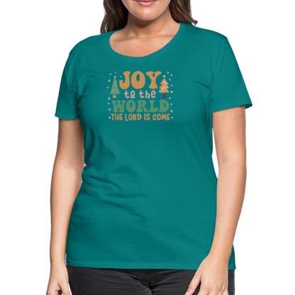 Joy to the World Christmas Family Women’s Premium T-Shirt - teal