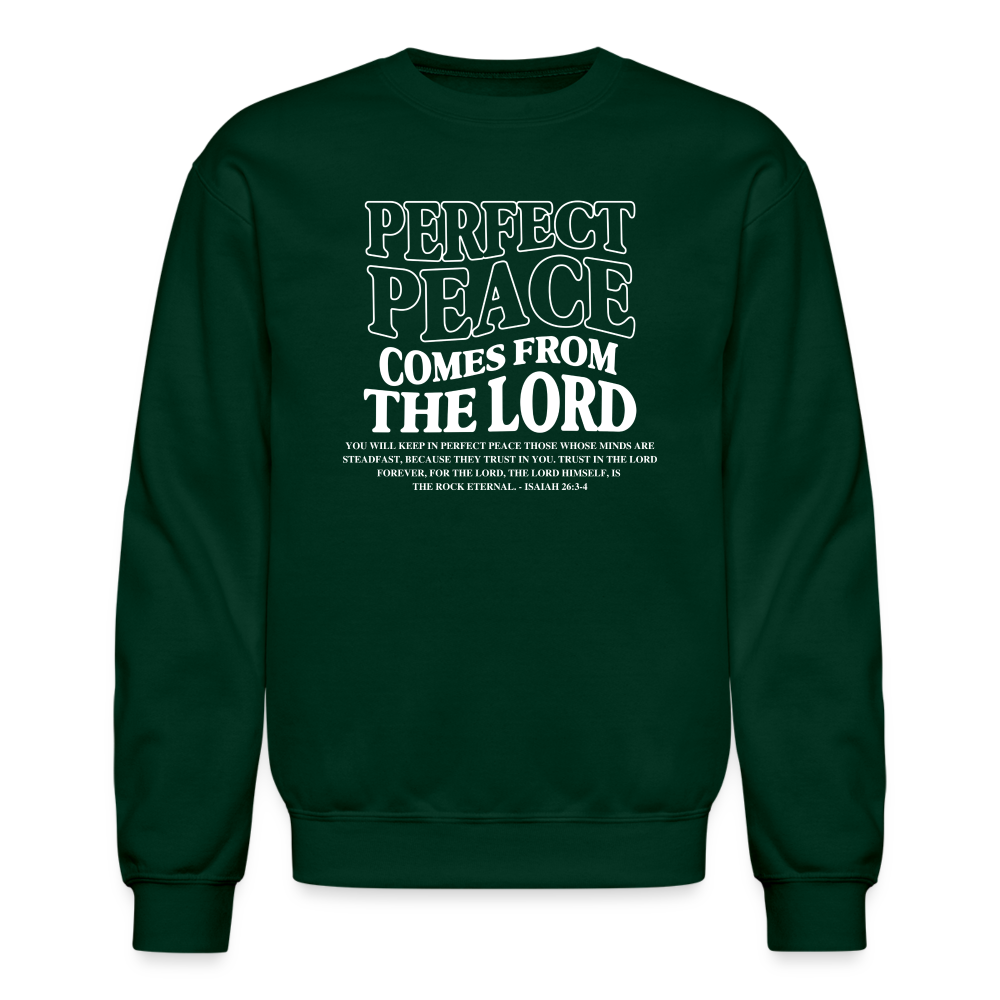 Perfect Peace Comes from the Lord Men's Sweater - forest green