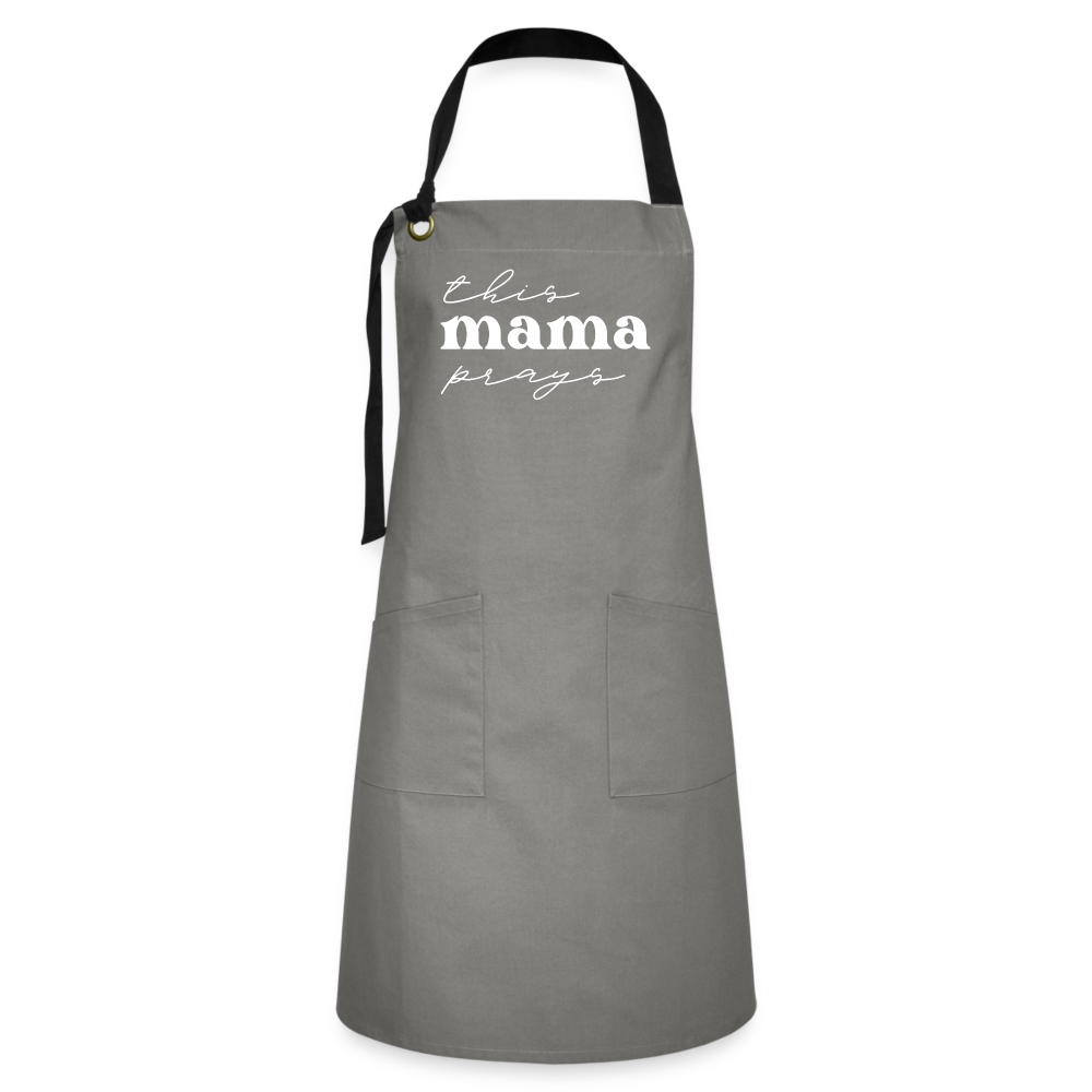 This Mama Prays Apron - gray/black