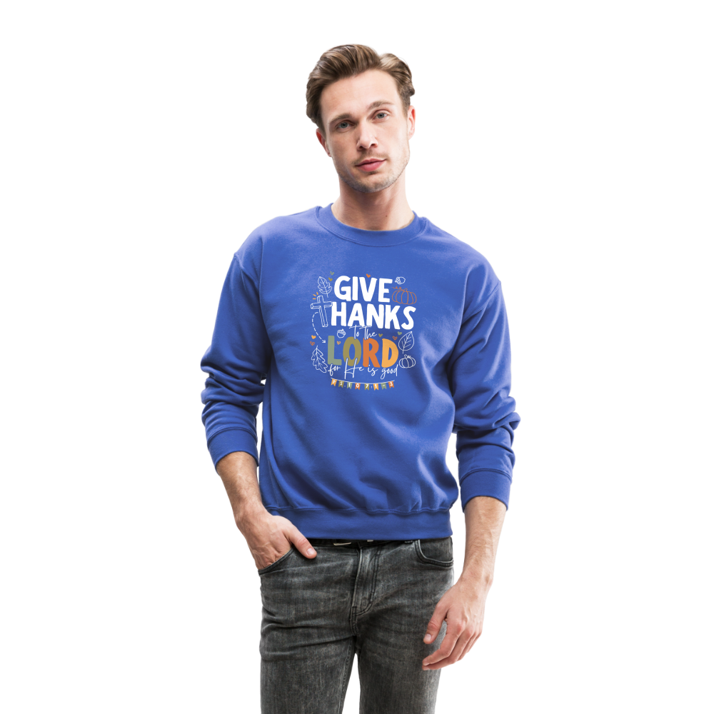 Give Thanks to the Lord (W, Color) Men's Sweater - royal blue