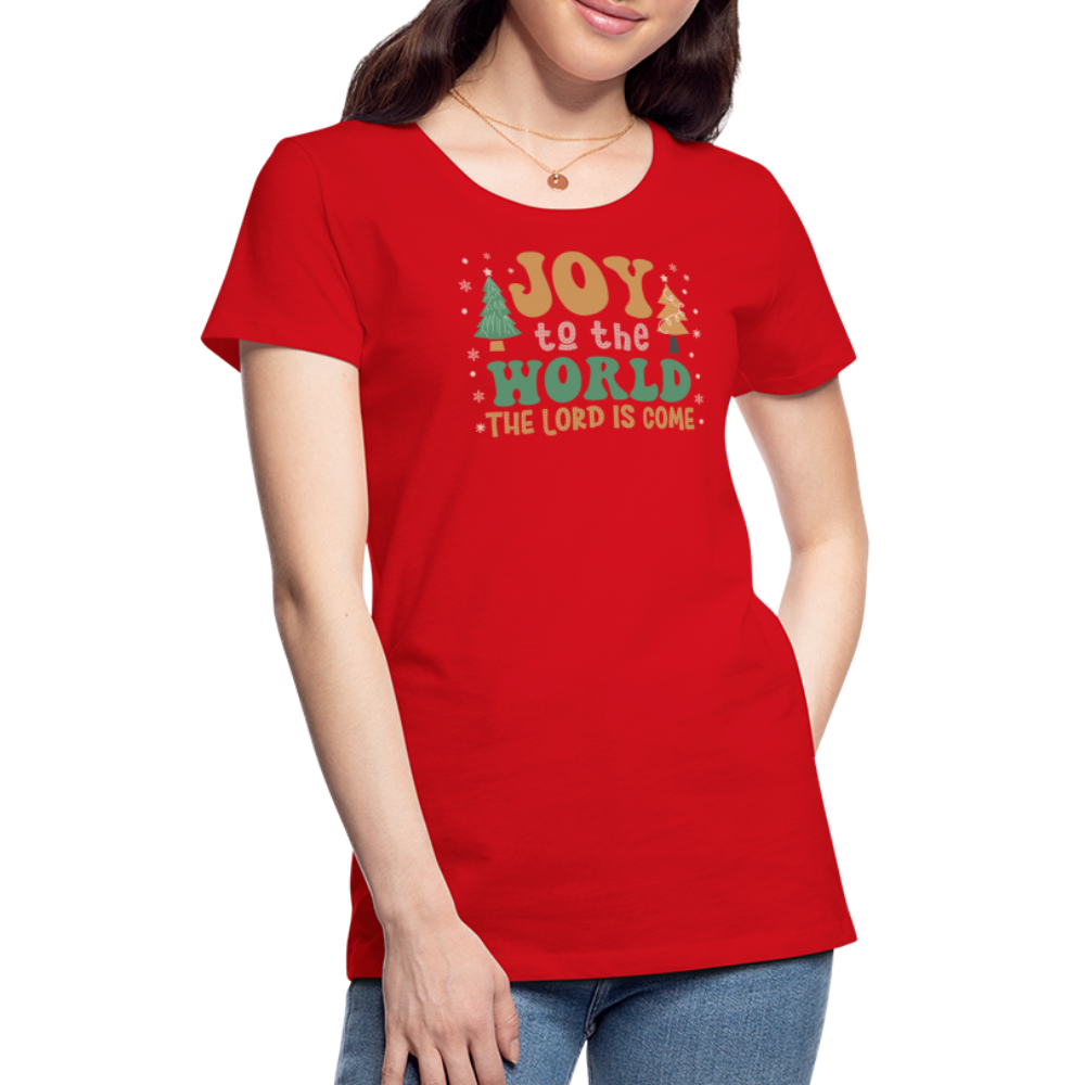 Joy to the World Christmas Family Women’s Premium T-Shirt - red