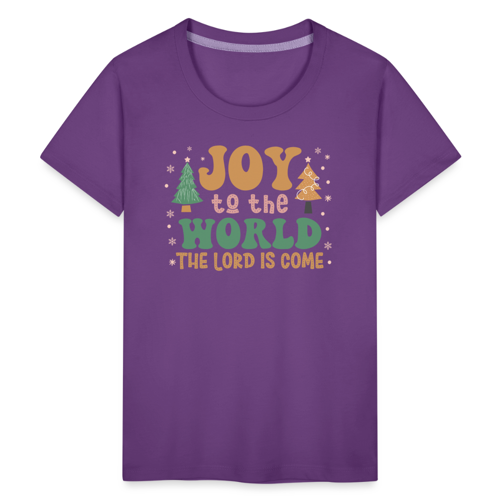 Joy to the World Christmas Family Kids' Premium T-Shirt - purple