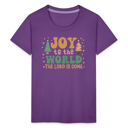 Joy to the World Christmas Family Kids' Premium T-Shirt - purple