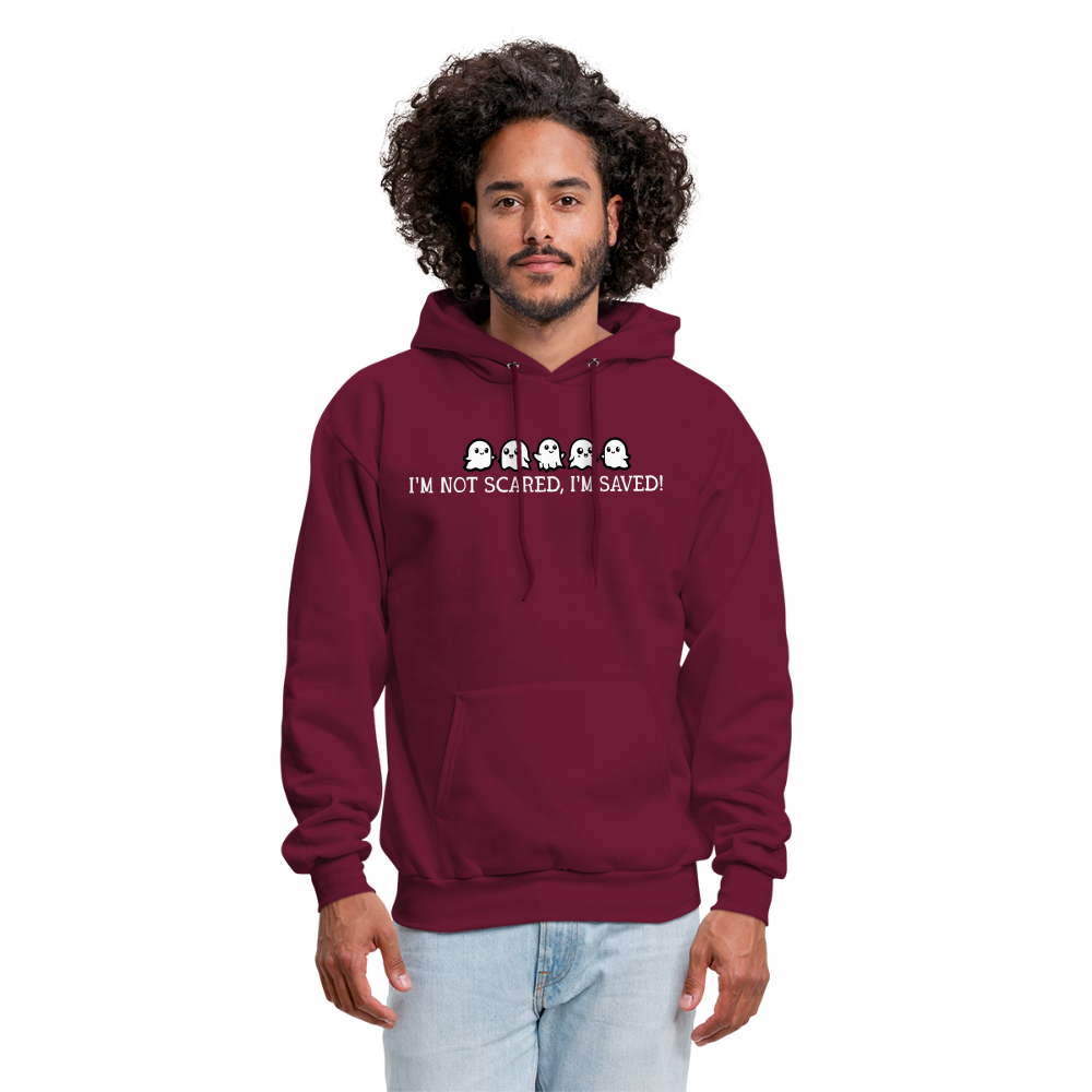 I'm Not Scared I'm Saved (W) Men's Hoodie - burgundy