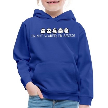 I'm Not Scared I'm Saved (W) Kid's Hoodie - royal blue