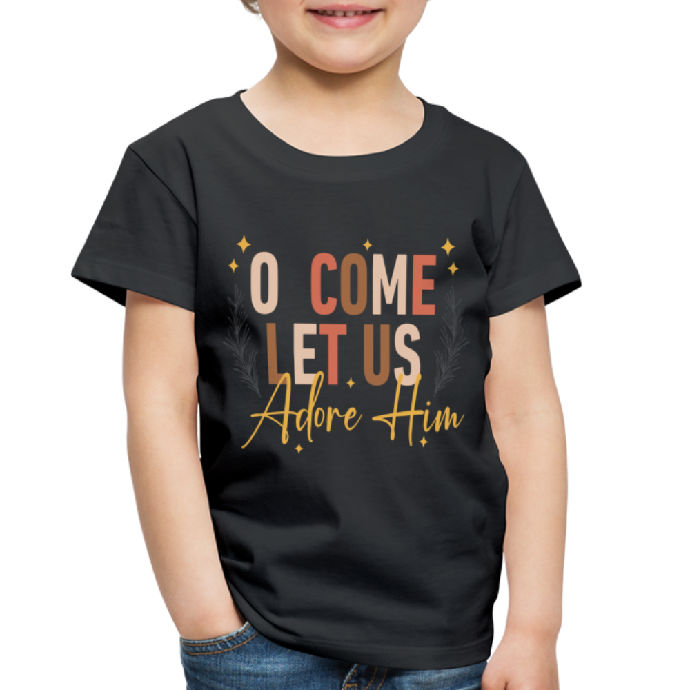 O Come Let us Adore Him Christmas Toddler Shirt - black