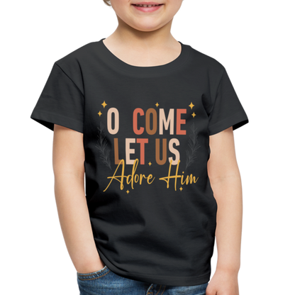 O Come Let us Adore Him Christmas Toddler Shirt - black