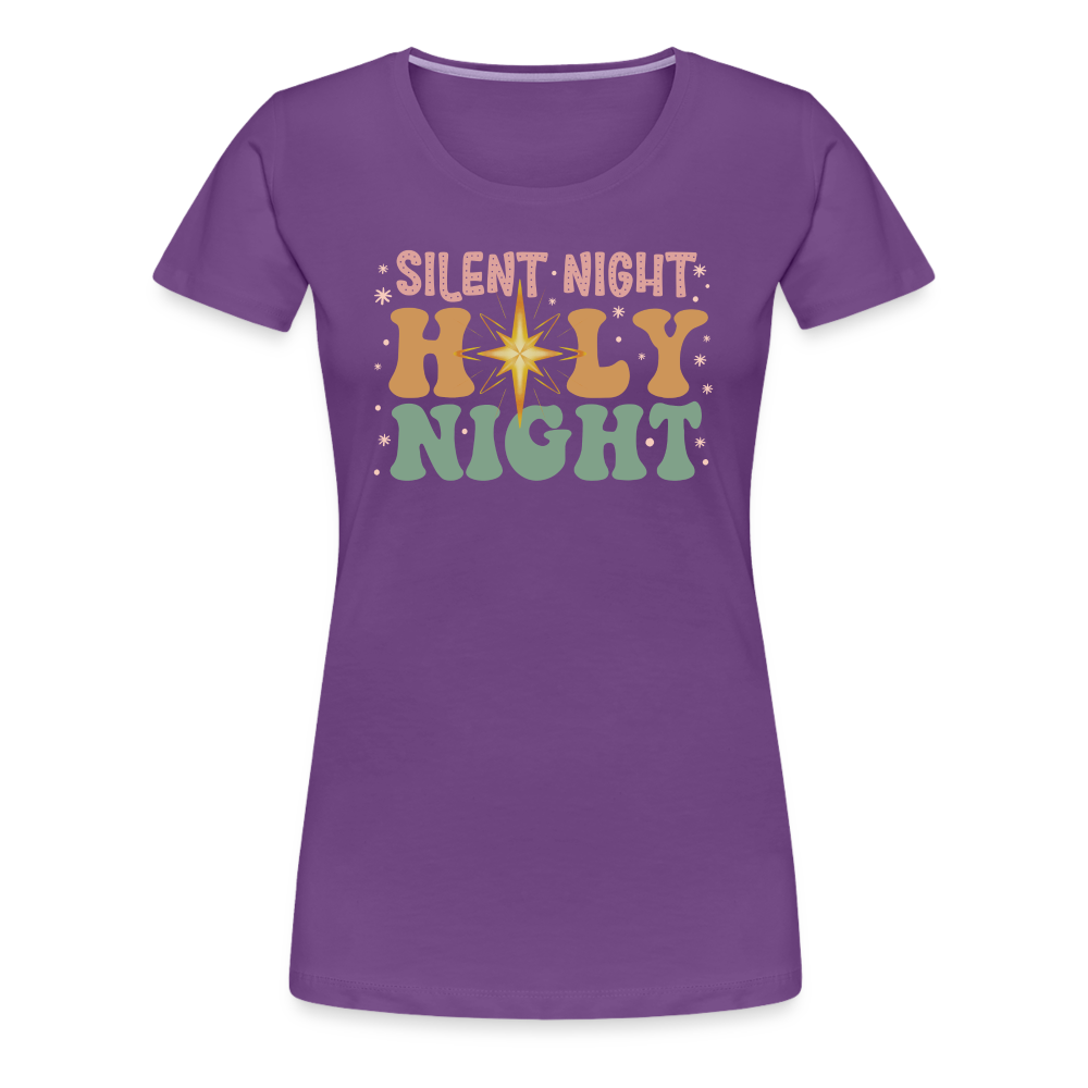 Silent Night Christmas Family Women’s Premium T-Shirt - purple