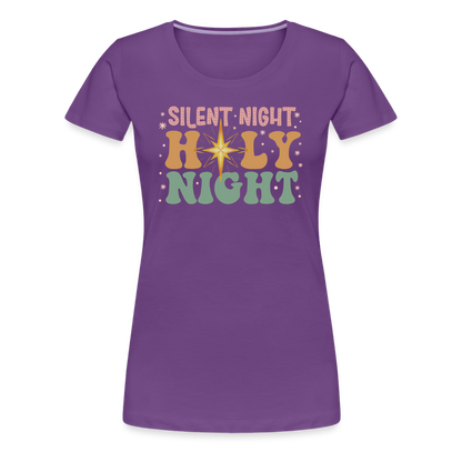 Silent Night Christmas Family Women’s Premium T-Shirt - purple