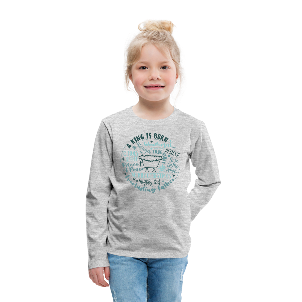 Manger Collage (W) Kid's Long Sleeve Shirt - heather gray