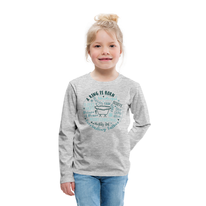 Manger Collage (W) Kid's Long Sleeve Shirt - heather gray