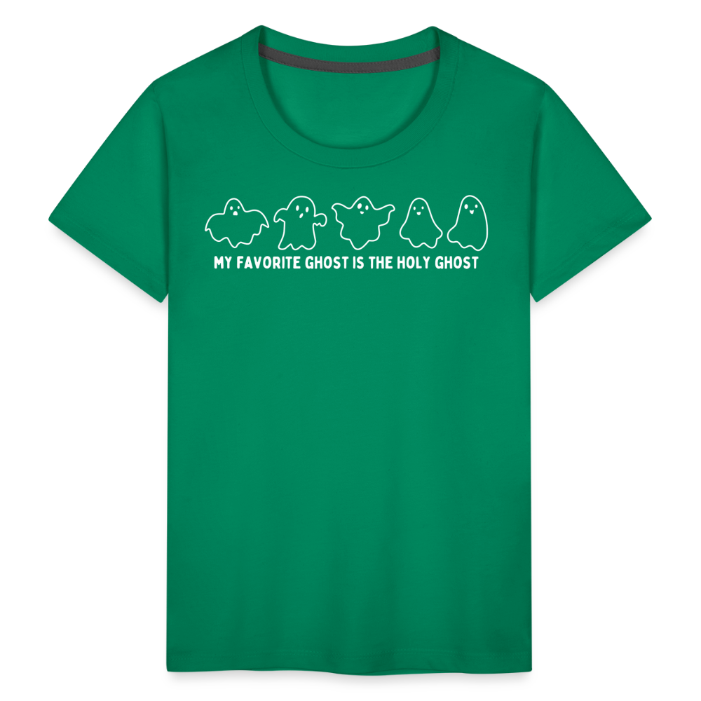 My Favorite Ghost is the Holy Ghost (Outline) Toddler T-Shirt - kelly green