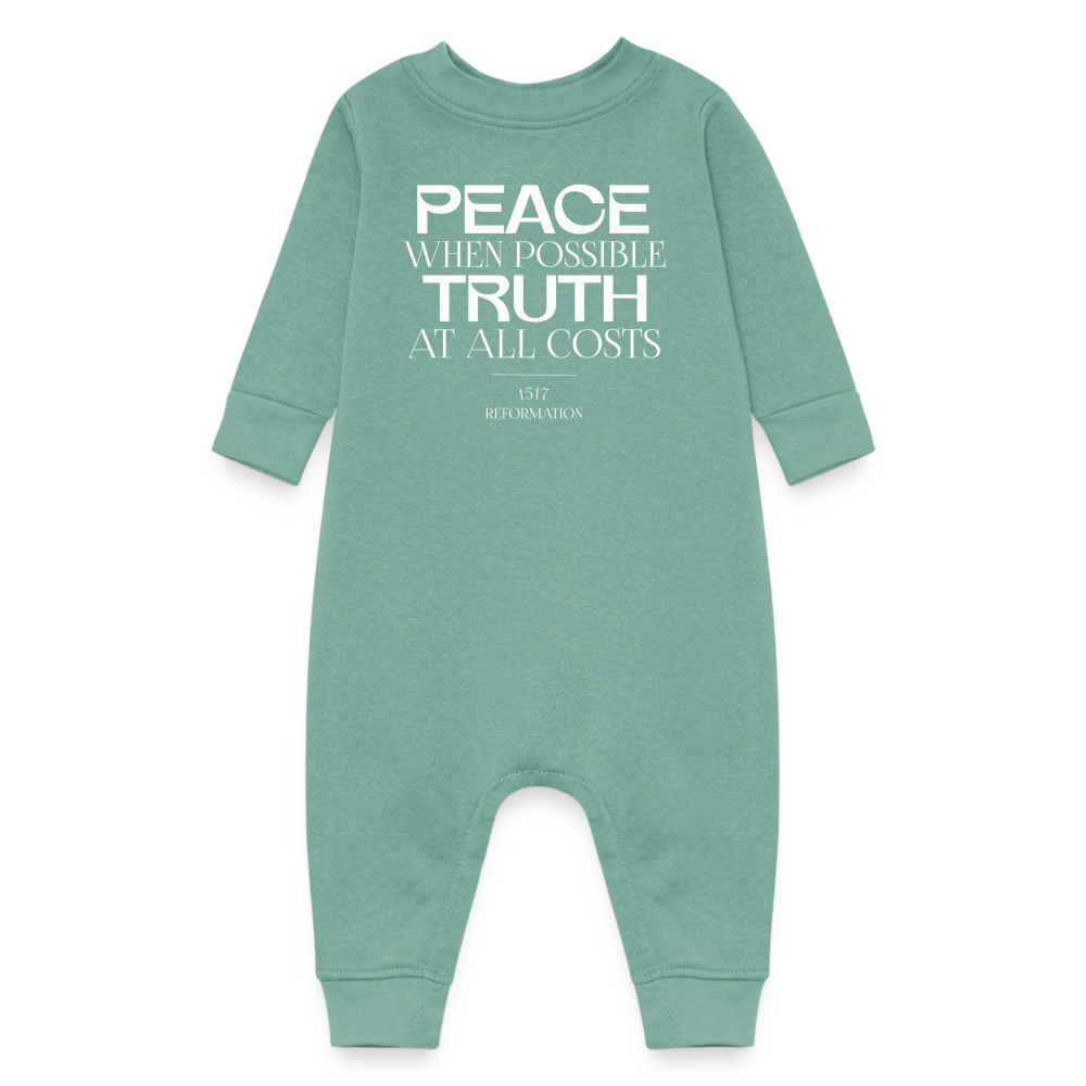 Peace when Possible Truth at All Costs Reformation Day (W) Fleece Baby Bodysuit - saltwater