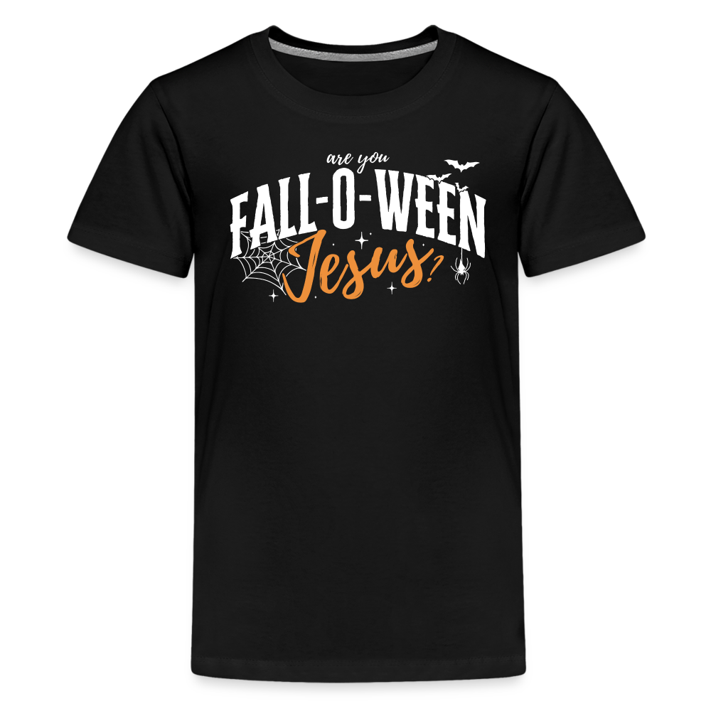 Are You Fall-O-Ween Jesus? (W) Kid's Short Sleeve Shirt - black