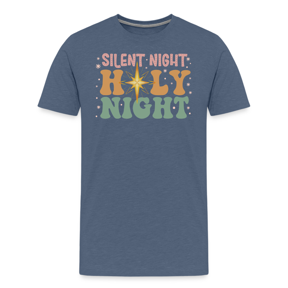 Silent Night Christmas Family Men's Premium T-Shirt - heather blue