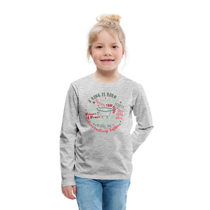 Manger Collage (RG) Kid's Long Sleeve Shirt - heather gray