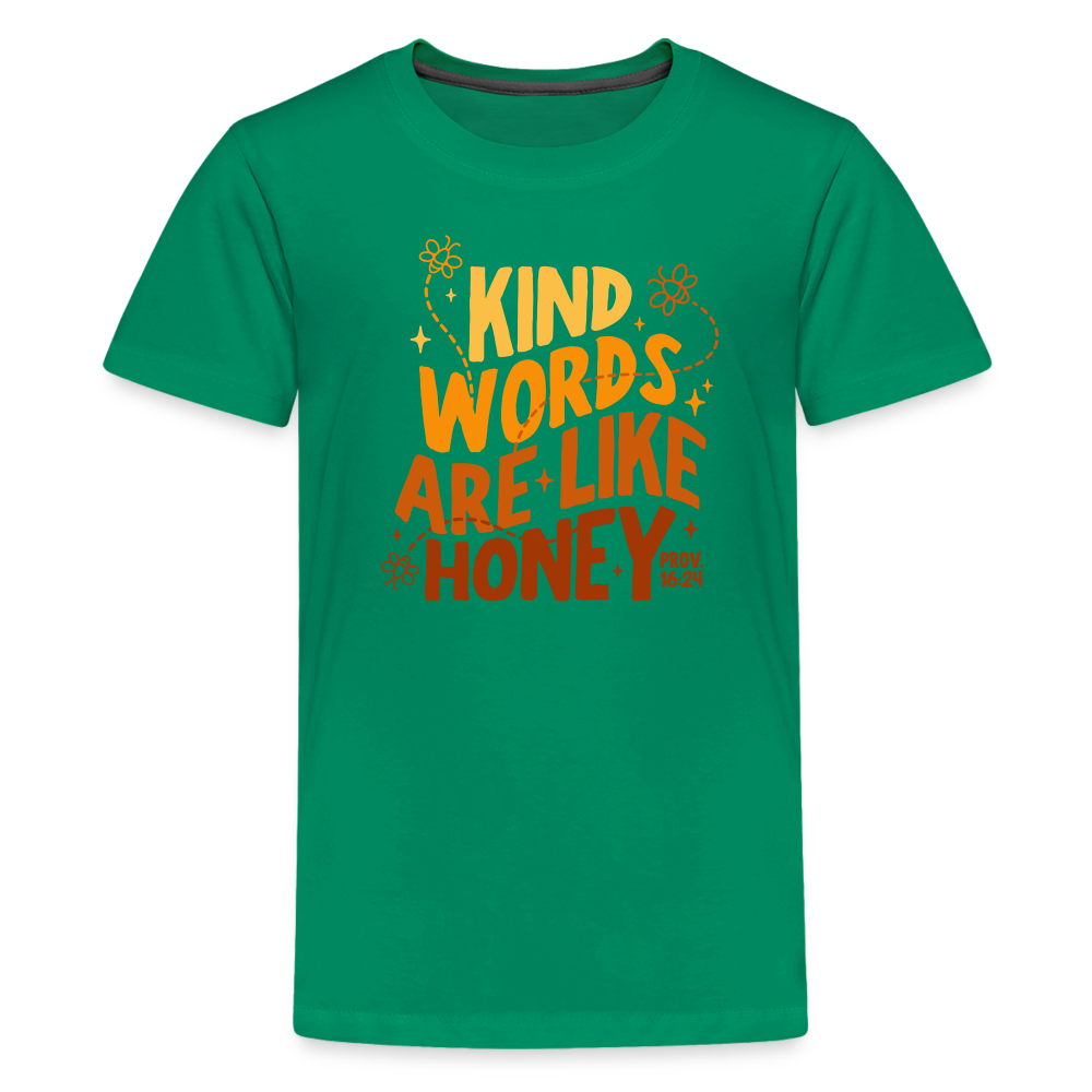 Kind Words are Like Honey Kid's T-Shirt - kelly green