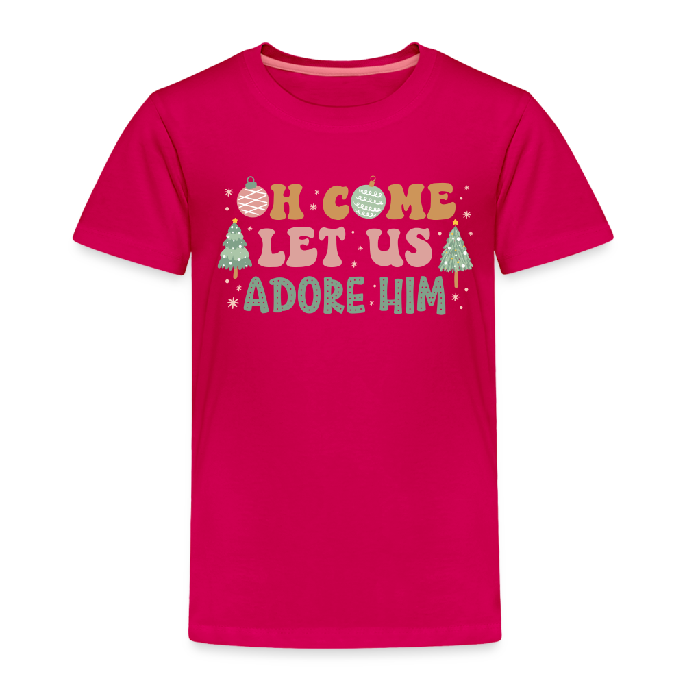 Oh Come Let us Adore Him Christmas Family Toddler Premium T-Shirt - dark pink