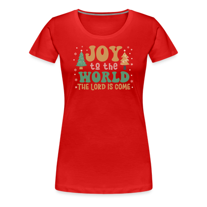 Joy to the World Christmas Family Women’s Premium T-Shirt - red