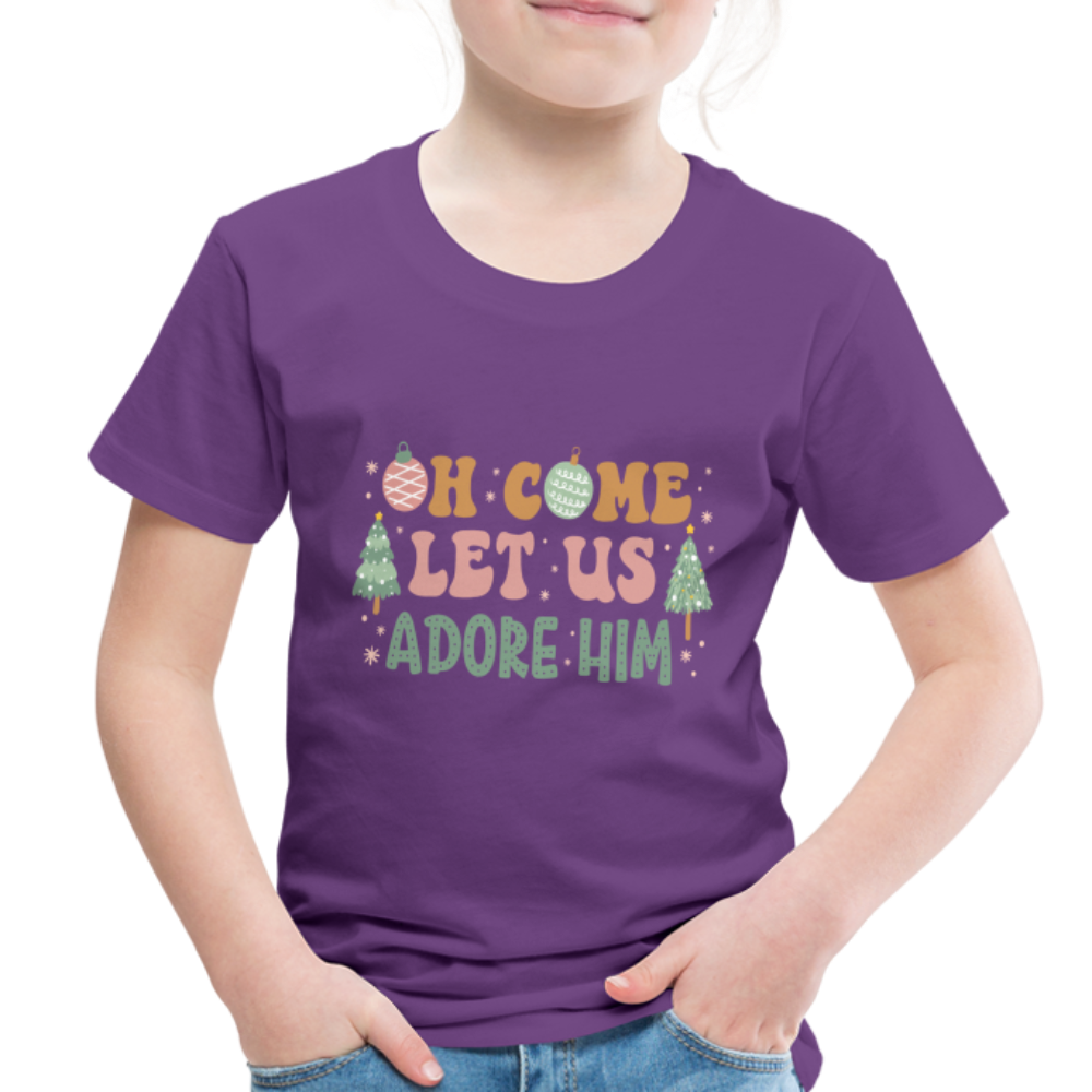 Oh Come Let us Adore Him Christmas Family Toddler Premium T-Shirt - purple