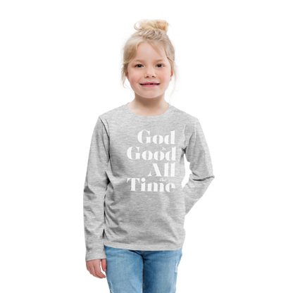 God is Good Kids' Premium Long Sleeve T-Shirt - heather gray