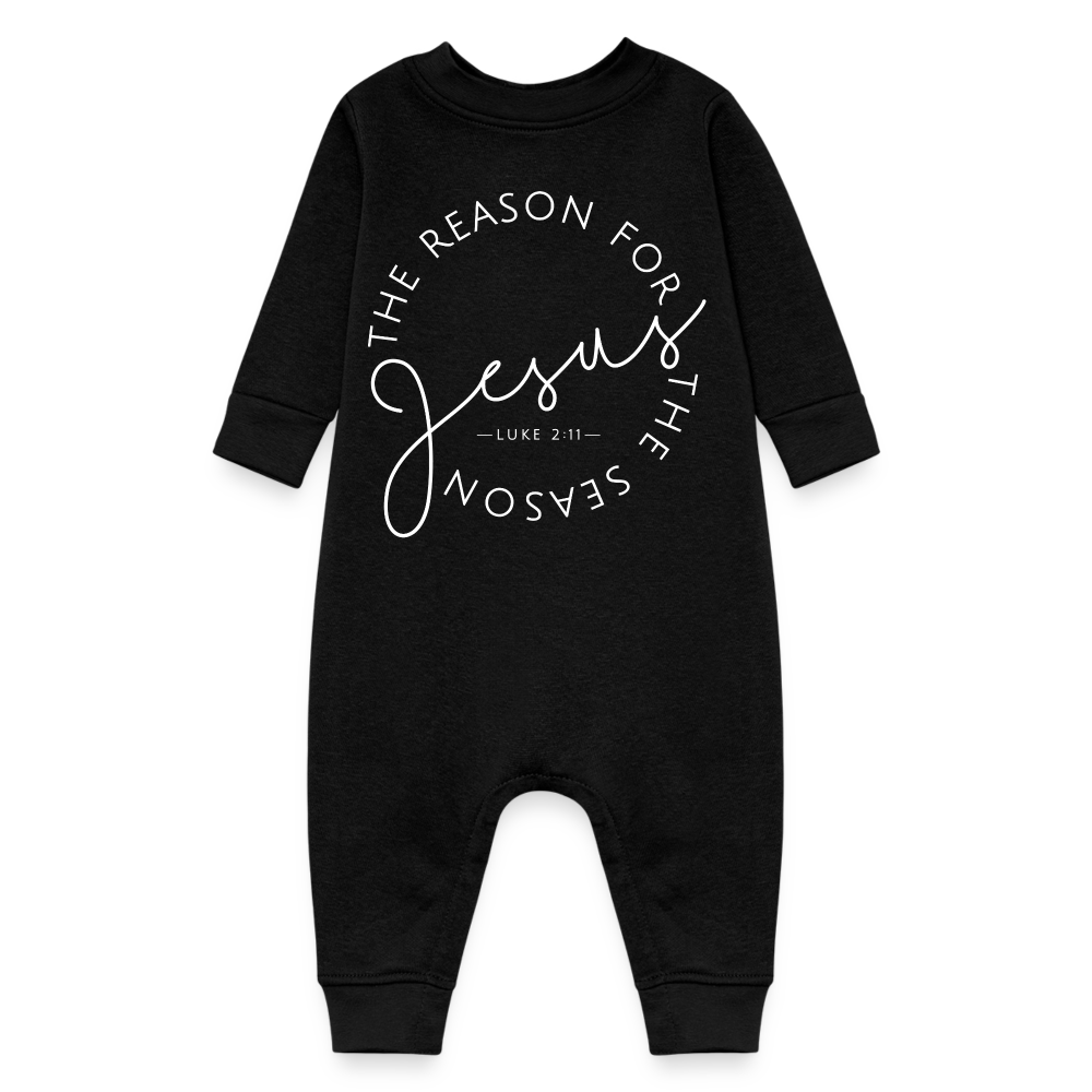 The Reason for the Season (W) Christmas Family Baby Fleece One Piece - black