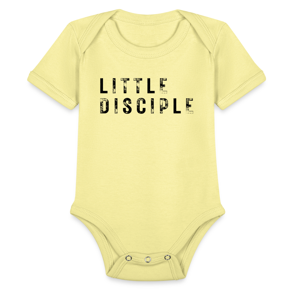 Little Disciple Baby Onesie Bodysuit - washed yellow