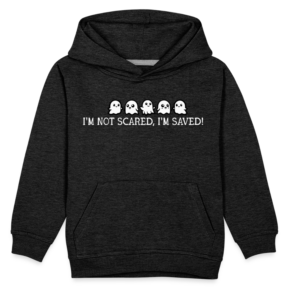 I'm Not Scared I'm Saved (W) Kid's Hoodie - charcoal grey