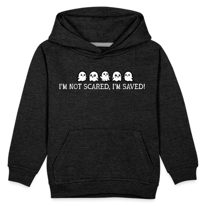 I'm Not Scared I'm Saved (W) Kid's Hoodie - charcoal grey